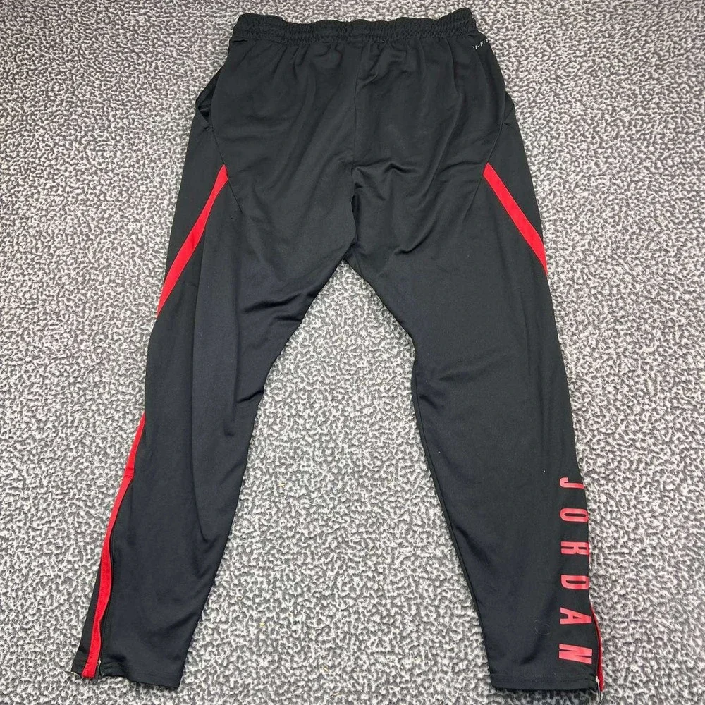 Air Jordan Dri-Fit Training Pants Men XL Black Red Jumpman Tapered Leg Ankle Zip